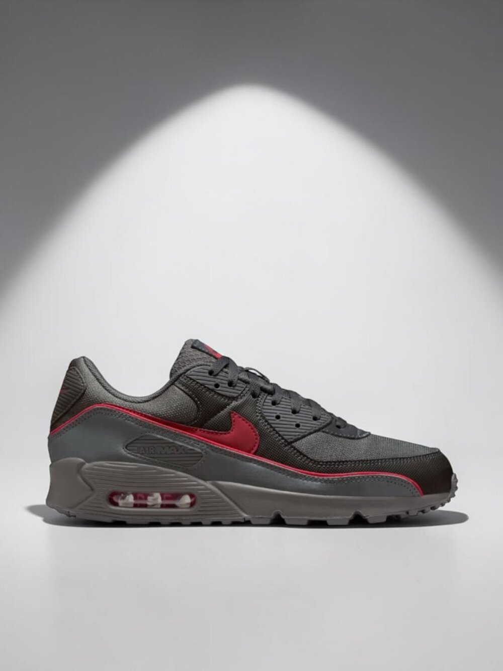 Nike Air Max 90 Premium Iron Grey/University Red Mens Shoes HV4517 001 NEW